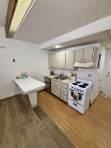Kitchen in studio apartment for rent