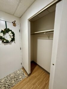 Closet in studio apartment