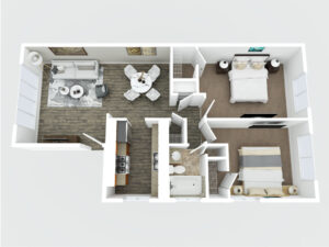 2 bedroom Apartment rental floorplan